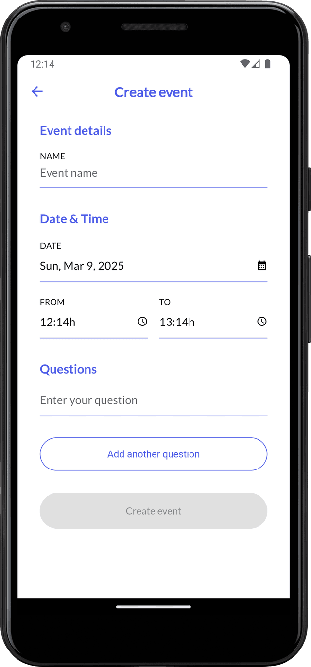 Event Creation Screenshot